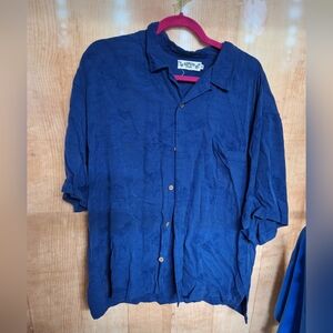 Hawaiian Tropic Blue Button Down Shirt Size XL